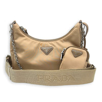 Re-Edition 2005 Shoulder Bag Beige in Re-Nylon, Silver hardware