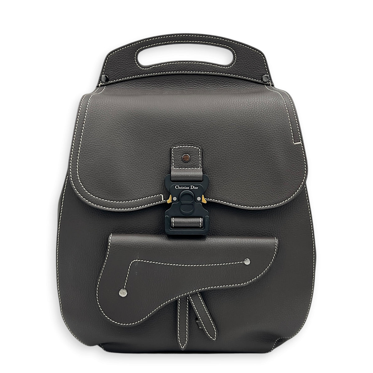 Saddle Backpack Grey, Ruthenium hardware
