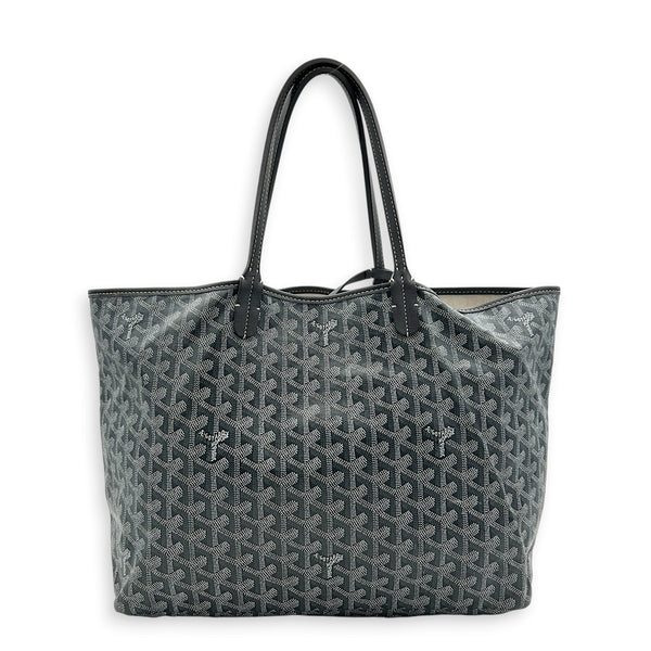 Saint Louis PM Grey Tote Bag in Coated Canvas,  hardware