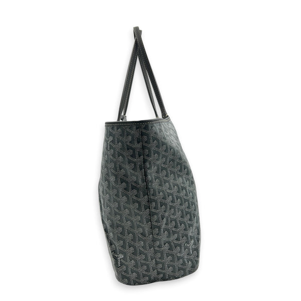 Saint Louis PM Grey Tote Bag in Coated Canvas,  hardware