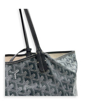 Saint Louis PM Grey Tote Bag in Coated Canvas,  hardware