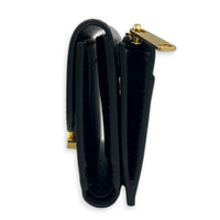 Triomphe Wallet Small Black in Calfskin, Gold hardware