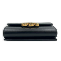 Triomphe Wallet Small Black in Calfskin, Gold hardware