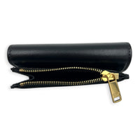 Triomphe Wallet Small Black in Calfskin, Gold hardware