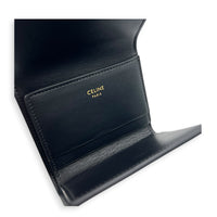Triomphe Wallet Small Black in Calfskin, Gold hardware