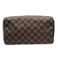 Speedy Bandouliere 25 Brown Top Handle Bag in Coated Canvas, Gold hardware
