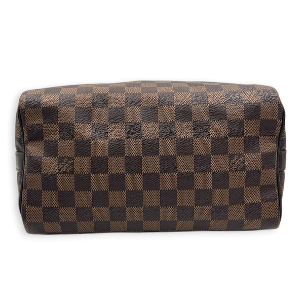 Speedy Bandouliere 25 Brown Top Handle Bag in Coated Canvas, Gold hardware