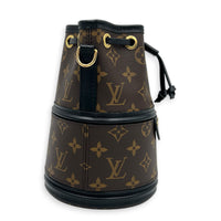 Canoe Bucket Bag Brown in Monogram Coated Canvas, Gold hardware