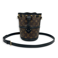 Canoe Bucket Bag Brown in Monogram Coated Canvas, Gold hardware