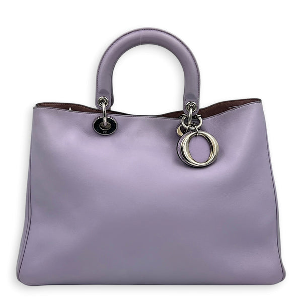 Diorissimo Purple Top Handle Bag in Calfskin, Silver hardware