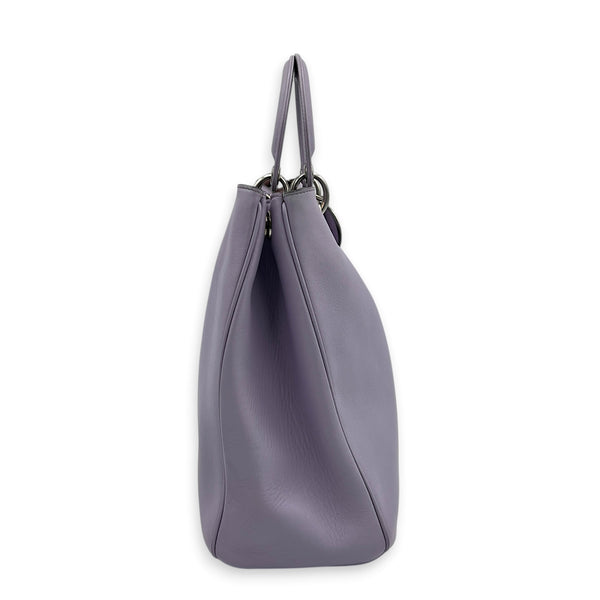 Diorissimo Purple Top Handle Bag in Calfskin, Silver hardware