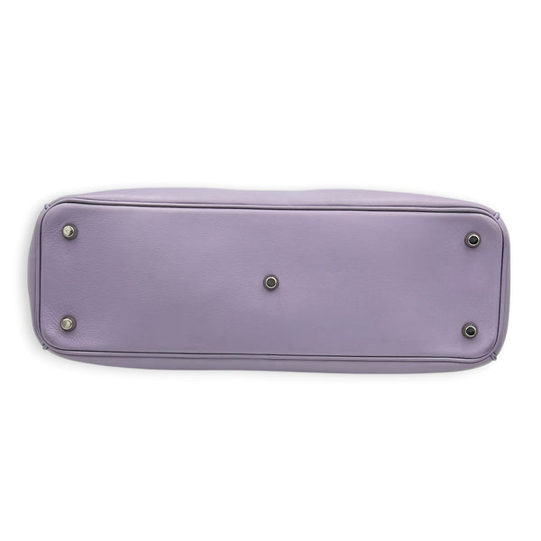 Diorissimo Purple Top Handle Bag in Calfskin, Silver hardware