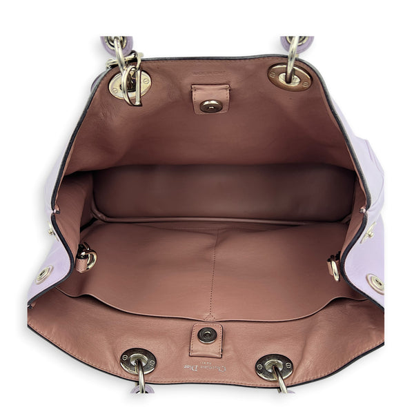 Diorissimo Purple Top Handle Bag in Calfskin, Silver hardware