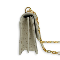 30 Montaigne Shoulder Bag White in Calfskin, Gold hardware