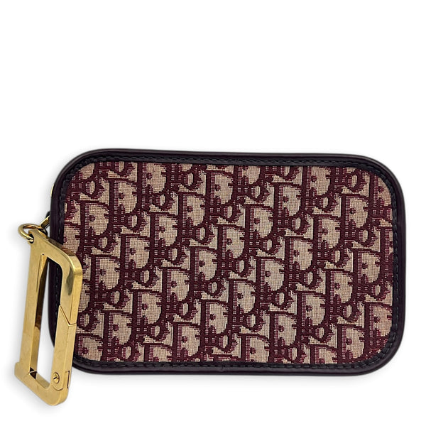 Diorquake Red Clutch in Jacquard, Gold hardware