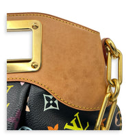 Judy Top Handle Bag Monogram Multicolore Noir in Coated Canvas, Gold hardware