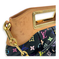 Judy Top Handle Bag Monogram Multicolore Noir in Coated Canvas, Gold hardware