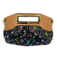 Judy Top Handle Bag Monogram Multicolore Noir in Coated Canvas, Gold hardware