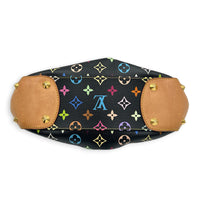 Judy Top Handle Bag Monogram Multicolore Noir in Coated Canvas, Gold hardware