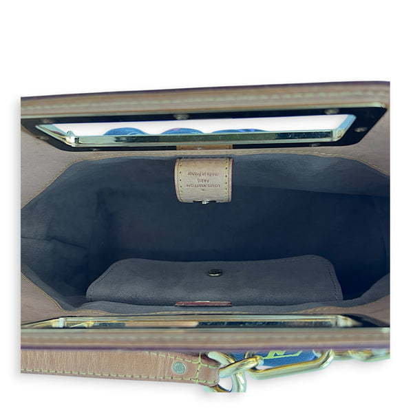 Judy Top Handle Bag Monogram Multicolore Noir in Coated Canvas, Gold hardware