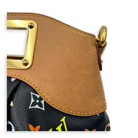 Judy Top Handle Bag Monogram Multicolore Noir in Coated Canvas, Gold hardware