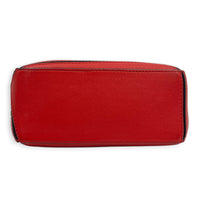 Puzzle Mini Red Top Handle Bag in, Silver hardware