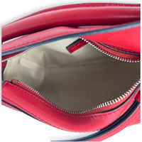 Puzzle Mini Red Top Handle Bag in, Silver hardware