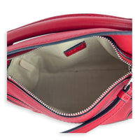 Puzzle Mini Red Top Handle Bag in, Silver hardware