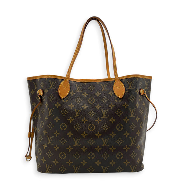 Neverfull Tote Bag MM Rose Ballerine in Monogram Coated Canvas, Gold hardware
