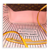 Neverfull Tote Bag MM Rose Ballerine in Monogram Coated Canvas, Gold hardware
