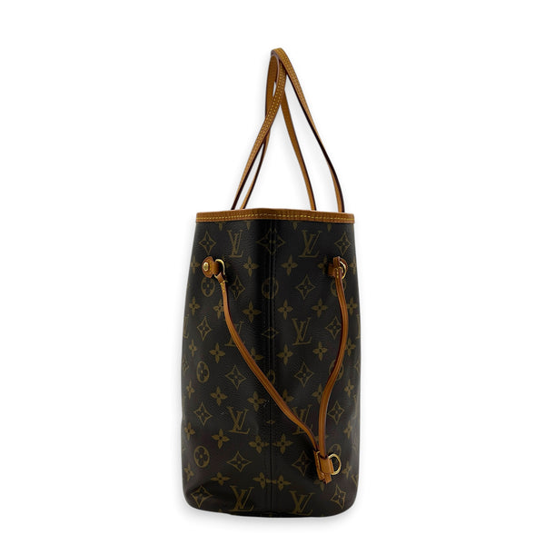 Neverfull Tote Bag MM Rose Ballerine in Monogram Coated Canvas, Gold hardware