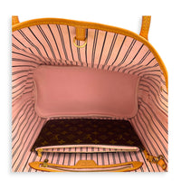 Neverfull Tote Bag MM Rose Ballerine in Monogram Coated Canvas, Gold hardware