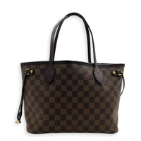 Neverfull Tote Bag PM Damier Ebene in Coated Canvas, Gold hardware