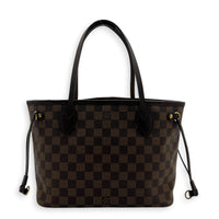 Neverfull Tote Bag PM Damier Ebene in Coated Canvas, Gold hardware