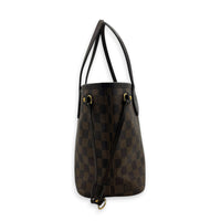 Neverfull Tote Bag PM Damier Ebene in Coated Canvas, Gold hardware