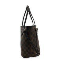Neverfull Tote Bag PM Damier Ebene in Coated Canvas, Gold hardware