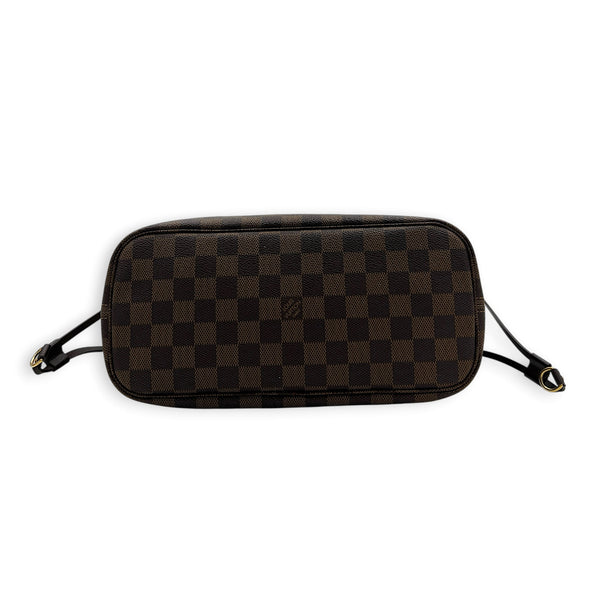 Neverfull Tote Bag PM Damier Ebene in Coated Canvas, Gold hardware