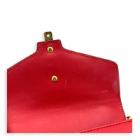 Sylvie Shoulder Bag Red in Calfskin, Gold hardware