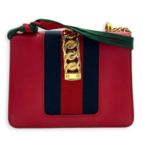 Sylvie Shoulder Bag Red in Calfskin, Gold hardware