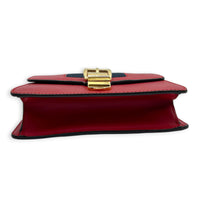 Sylvie Shoulder Bag Red in Calfskin, Gold hardware