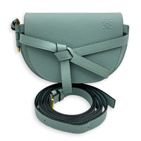 Gate Crossbody Bag Blue in Calfskin, Gold hardware