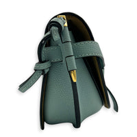 Gate Crossbody Bag Blue in Calfskin, Gold hardware