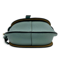 Gate Crossbody Bag Blue in Calfskin, Gold hardware