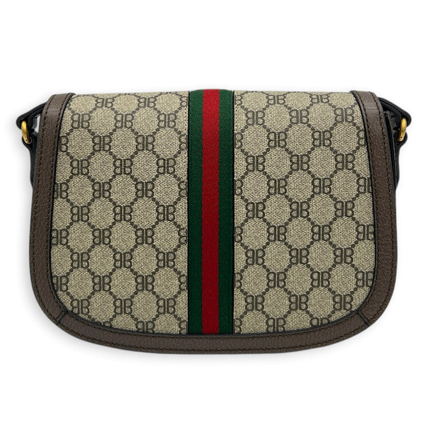 Hacker Project Crossbody Bag Beige in Coated Canvas, Gold hardware