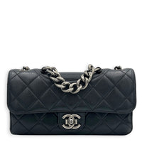 Perfect Edge Shoulder Bag Black, Ruthenium hardware