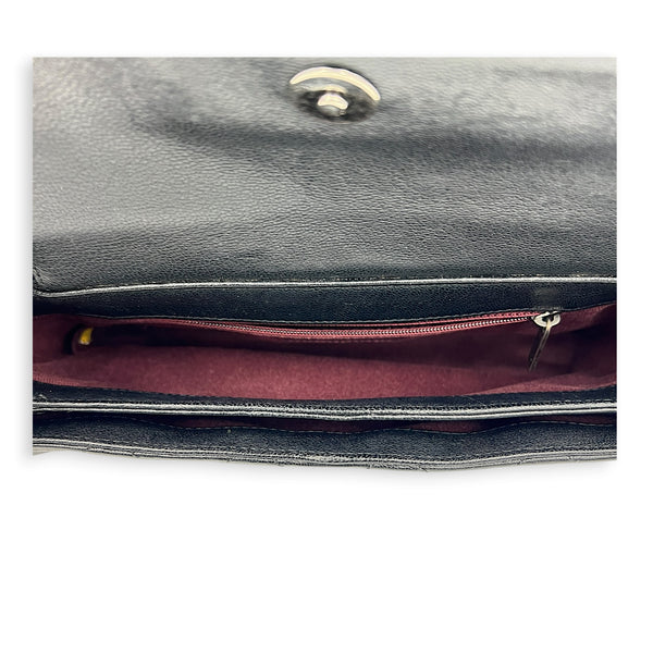 Perfect Edge Shoulder Bag Black, Ruthenium hardware