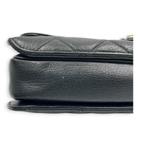 Perfect Edge Shoulder Bag Black, Ruthenium hardware