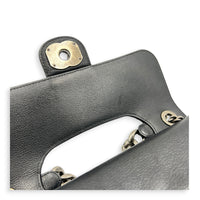 Perfect Edge Shoulder Bag Black, Ruthenium hardware