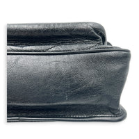 Niki Shoulder Bag Black in Distressed Leather, Ruthenium hardware