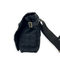 Travel Line Black Messenger in Nylon, Gold hardware